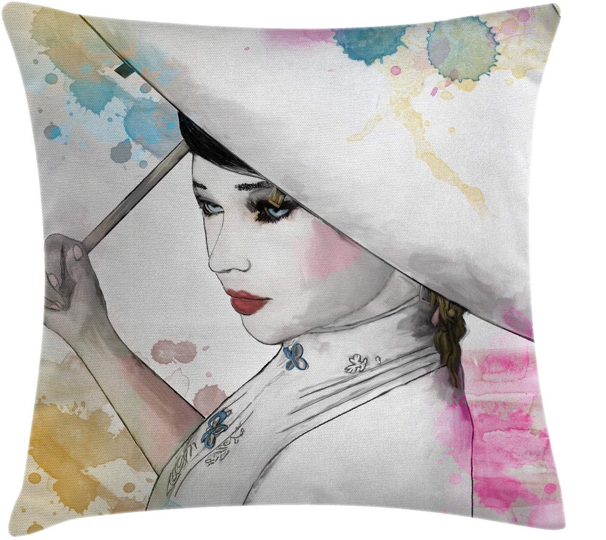 ABAKUHAUS Kussenhoes Meisjes – Lady Splash – dubbelzijdig bedrukt – 50x50 cm – multicolor Mehrfarbig