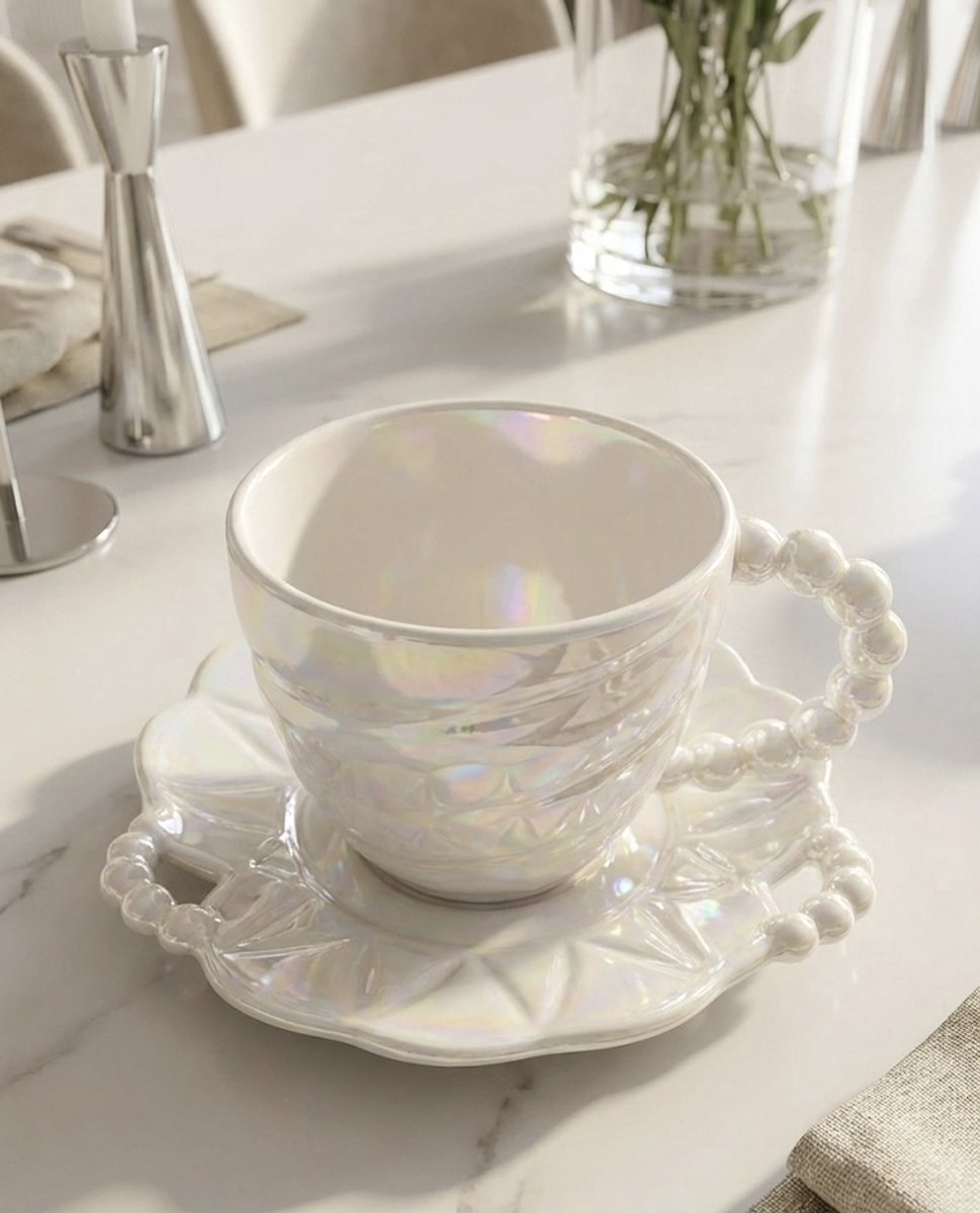 homelux parelmoer kleurig koffie set - 210ml