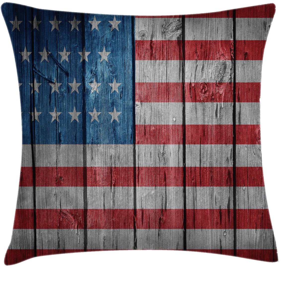 ABAKUHAUS Retro-kussenhoes – Vintage Amerikaanse vlag – 40x40 cm – dubbelzijdig, wasbaar Hellgrau