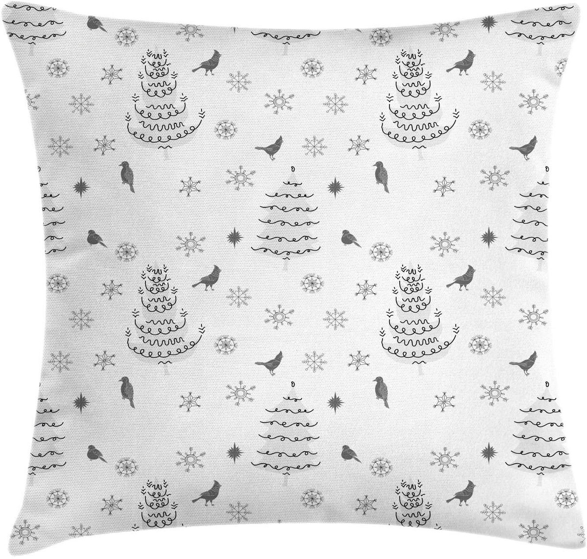 ABAKUHAUS Kussenhoes – Winterbomen & Sneeuwvlokken – 40×40 cm – dubbelzijdig Dunkelgrau