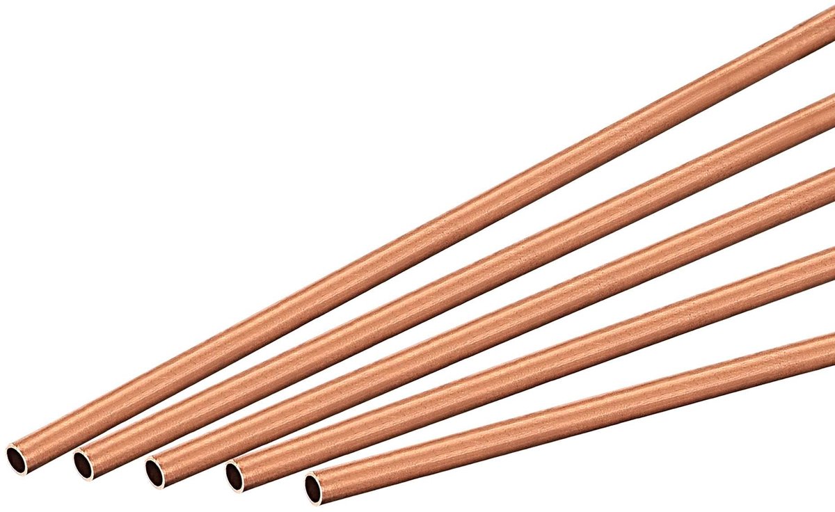 5 stuks koperen ronde buis. 2 mm buitendiameter 0.2 mm wanddikte 300 mm lange rechte buis voor hobby's. ambachten. bouwmodellen. bouwdecoraties. frames. industrieel. tuinproducten