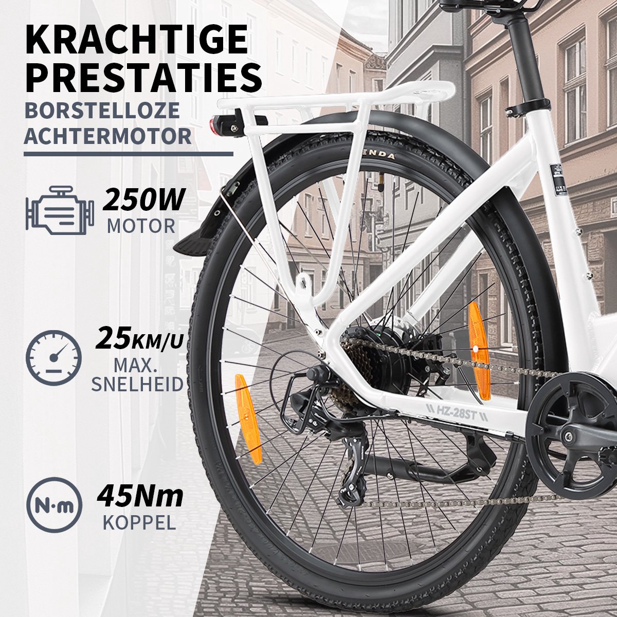 TTGO HZ-28ST Elektrische Fiets - 250W Motor, 120km bereik thumbnail 4
