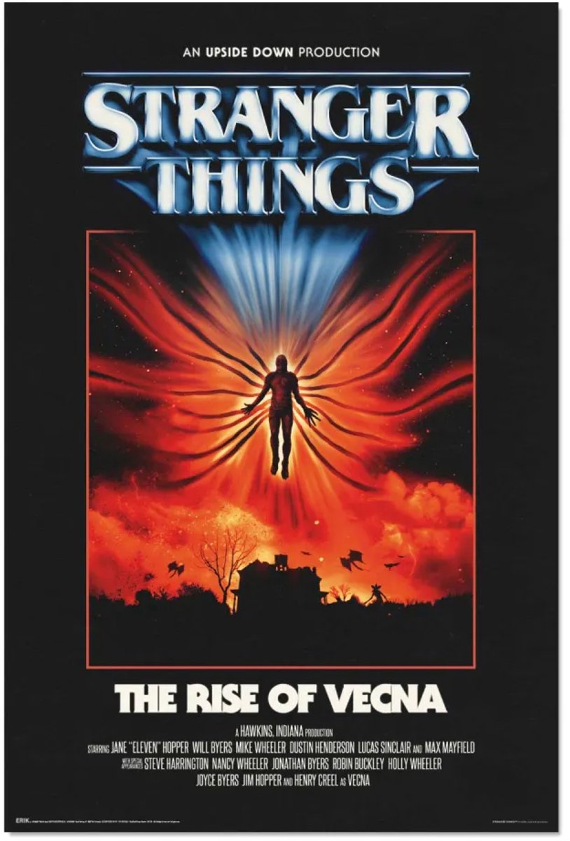 Posterpoint Stranger Things poster - Seizoen 5 - Horror - Eleven - Mike - Dustin - Hawkins - Vecna - 61 x 91.5 cm multi