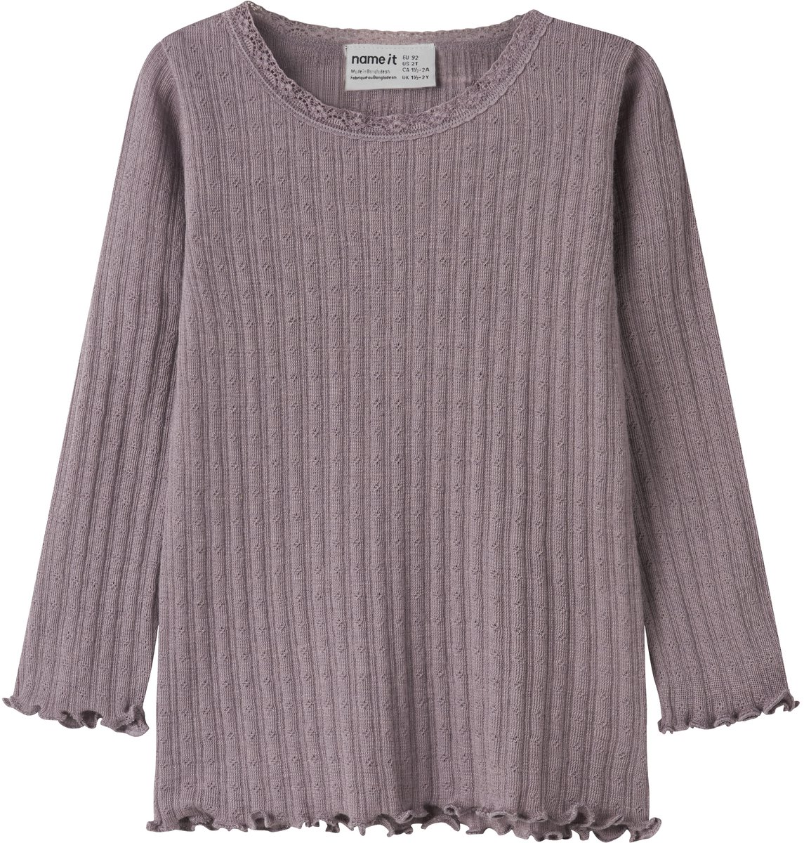 NAME IT - NMFWOSSA WO/SI RIB LS TOP - Meisjes - Lange mouwen shirts