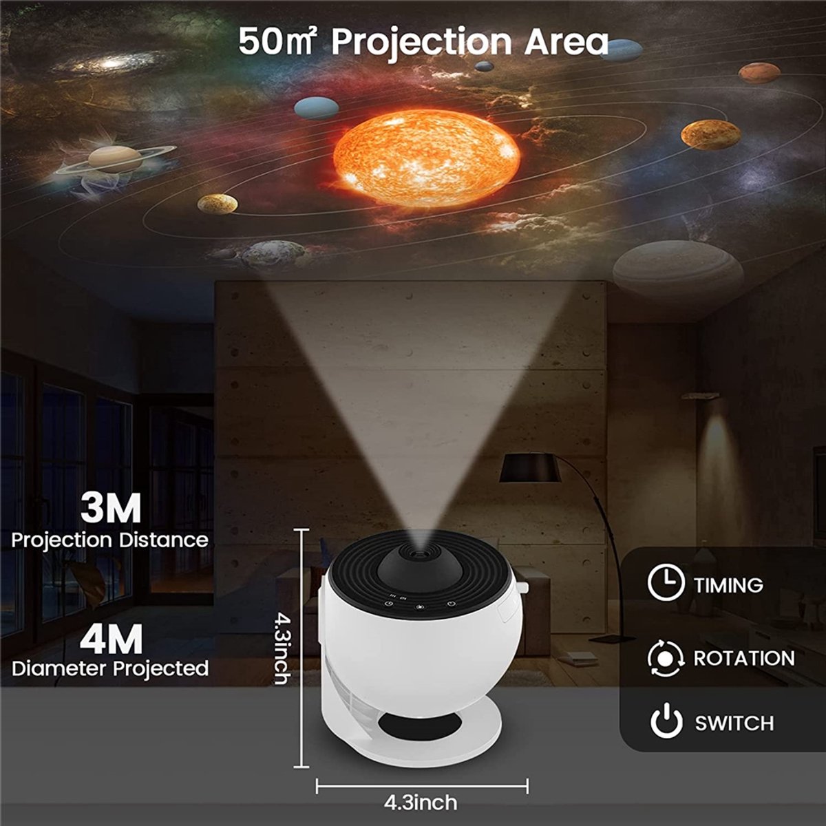 Galaxy Projector - Premium 13-in-1 Projectorlamp - Sterren projector - Sterrenprojector Planetarium - Sterrenhemel - Nachtlampje - Sterrenhemel Projector - Sterrenlamp - Galaxy Lamp - Heelal - Universum - Mobstore – foto 4