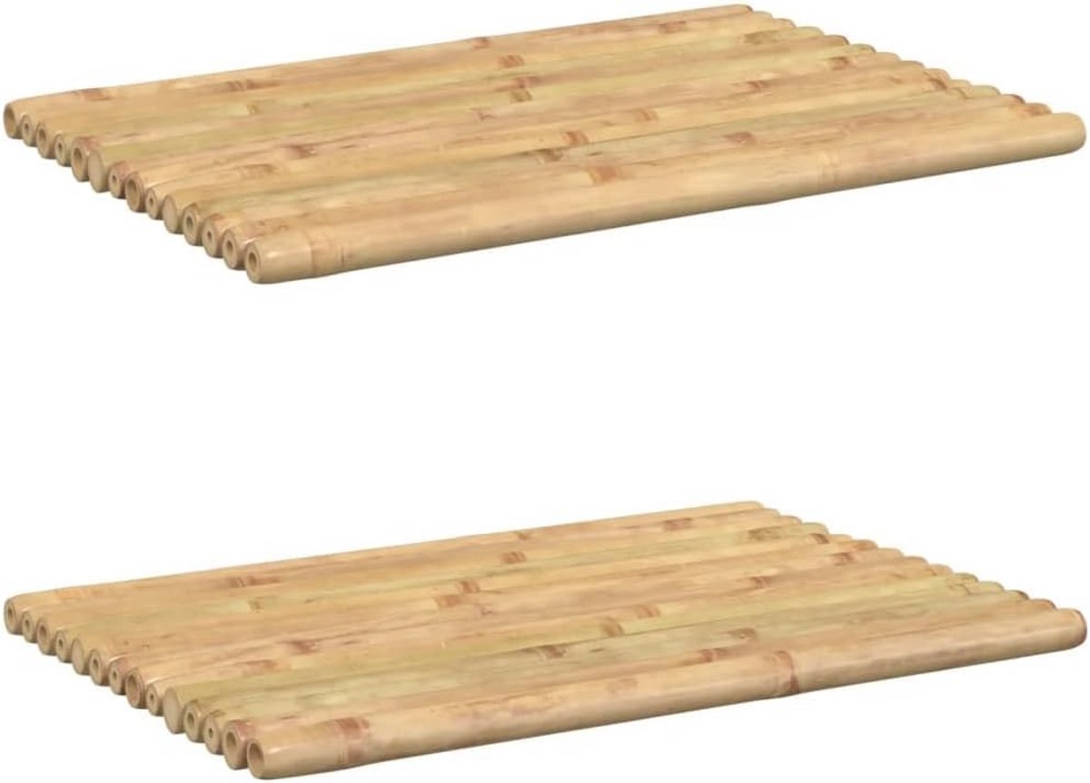 Bamboe Badmat Set 2 Stuks 50x35 cm - Duurzaam en Veelzijdig