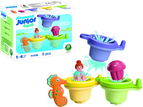 PLAYMOBIL | JUNIOR AQUA | Zwembeker met Waterpret | Waterspeelgoed vanaf 1 jaar | Cadeau voor peuters | Educatief & leuk badderen | Duurzaam badspeelgoed | 71776