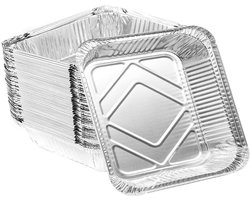 20 cm vierkante bakfolie voor Airfryer en magnetron - Wegwerp aluminium bakplaten voor bakken, maaltijdbereiding en grillen - Geschikt voor de meeste Airfryers van 5-8 liter (20 stuks)