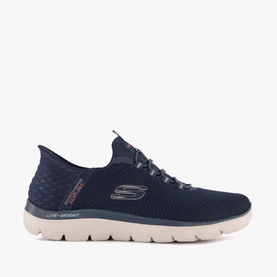 Baskets Skechers Slip-ins Wide Fit pour homme, bleues - Pointure 42 - Confort Extra - Mousse à mémoire de forme