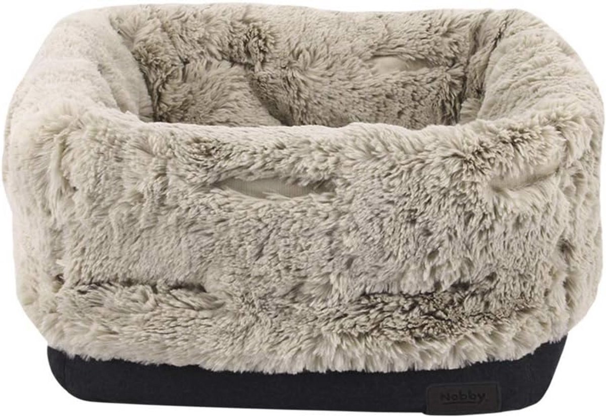 Comfortabele bedtas zwart/beige 45 x 45 x 40/20 cm