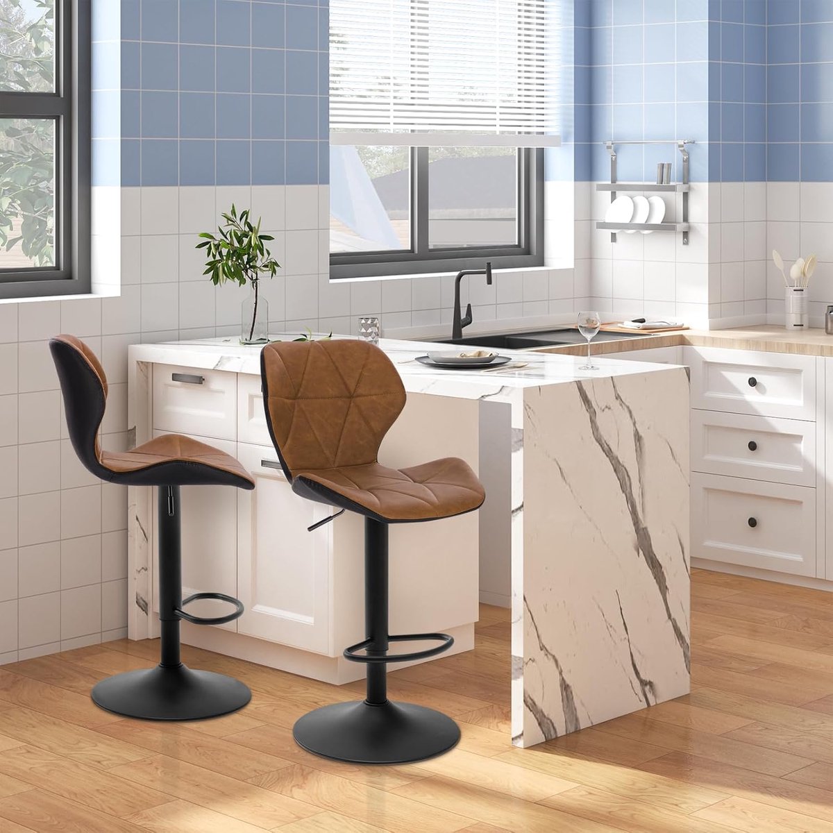 Barkrukken Set van 2 – Met Rugleuning – Industrohome