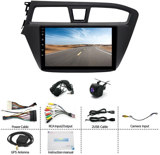 Autoradio - Android 15 Autoradio 9 Inch 4+64GB Navigatie Hoofdeenheid voor Hyundai i20 2015-2018 Apple CarPlay & Android Auto met Spiegelverbinding, SWC, WiFi, Bluetooth & DAB+