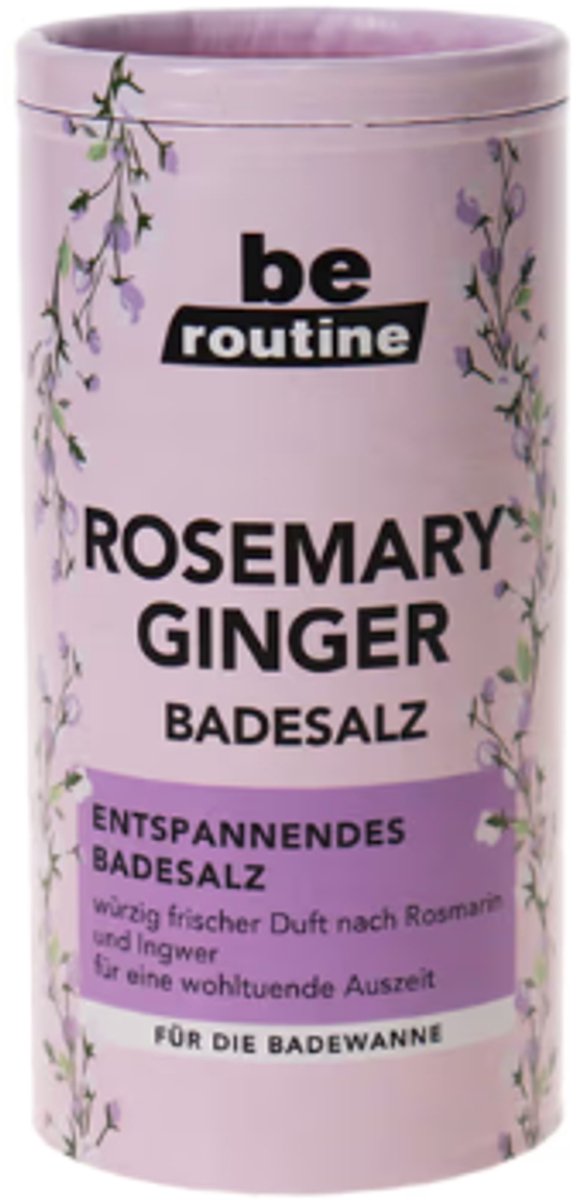 Be Routine Badzout - Rosemary & Ginger | 1x 300g - Rozemarijn Gember - Ontspannende Kruidenbad | Limited Edition Badzout