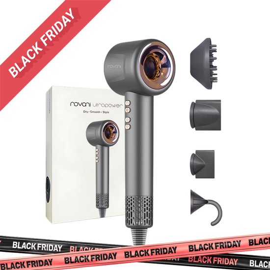 Novani Ultrapower Haardroger - Föhn met Diffuser - Krullen - - Novani - €79,99
