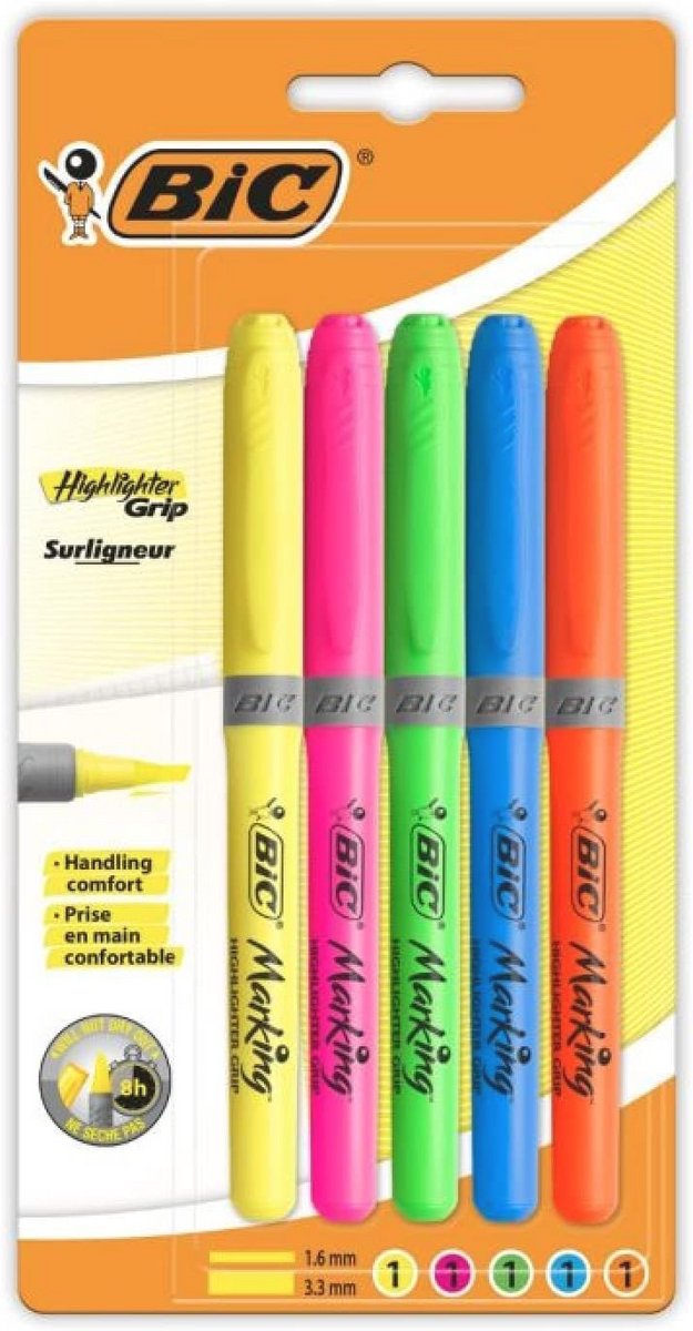 Verstelbare Chisel Tip Highlighter Set - 5 Assorted Kleuren