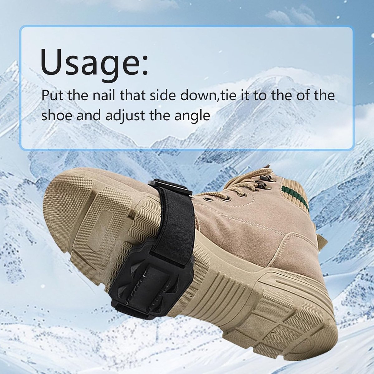 Candala Antislip schoenspikes ijsschoenen antislip zolen schoenklauwen sneeuw ijs spikes voor schoenen schoenenklauwen zool wandelen wandelen wandelen verstelbaar snoer voor de winter Zwart