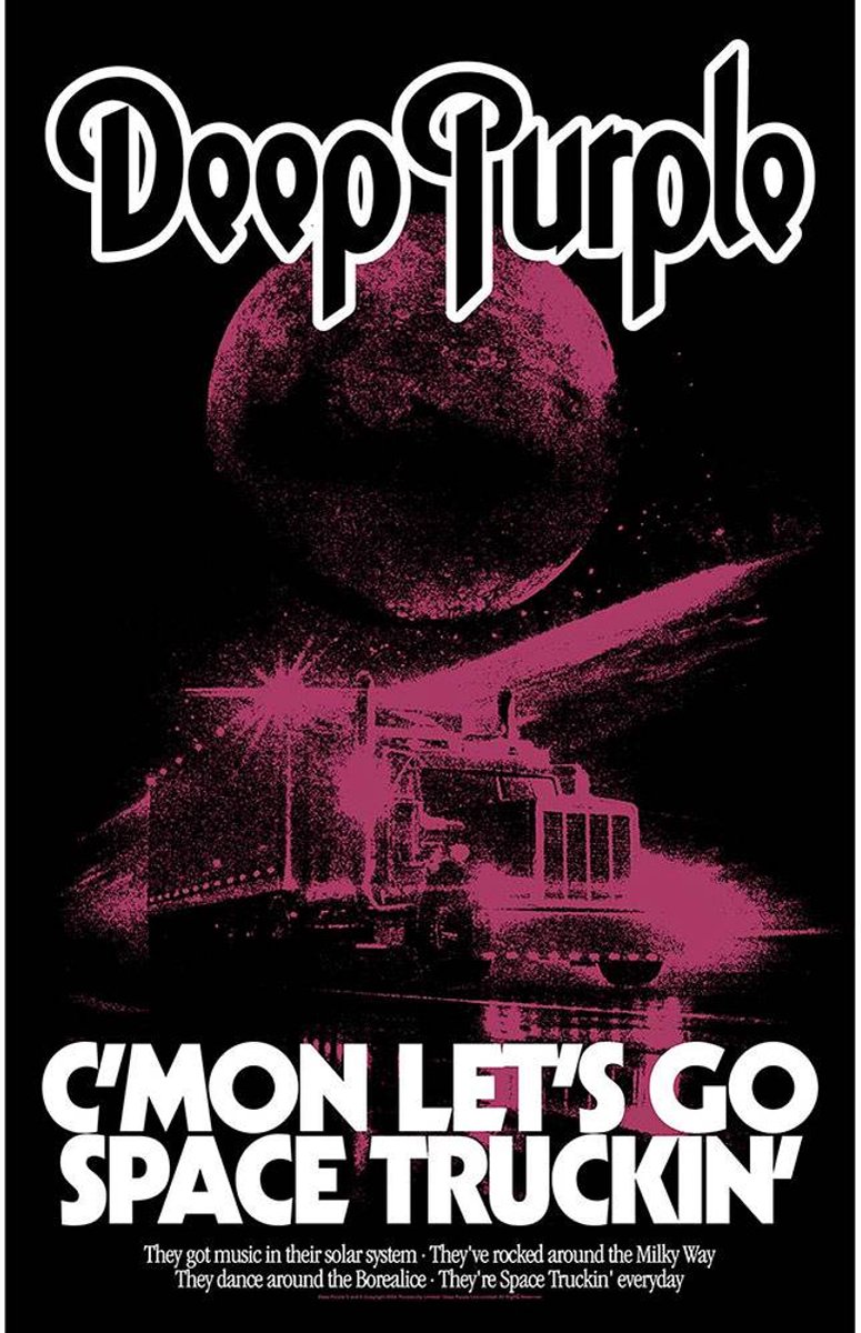 Deep Purple - Space Truckin' Textiel Poster - Zwart/Paars