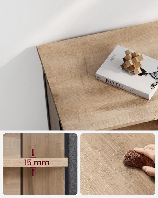 Boekenkast, Kantoorplank, Keukenkast met 2 open vakken, 1 vak met