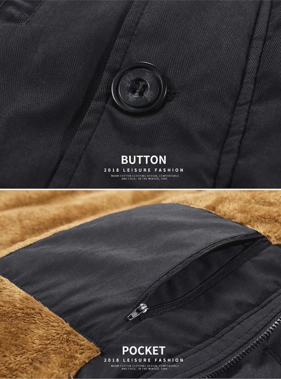 FrostGuard Parka heren – warme winterjas met fleecevoering en afneembare capuchon