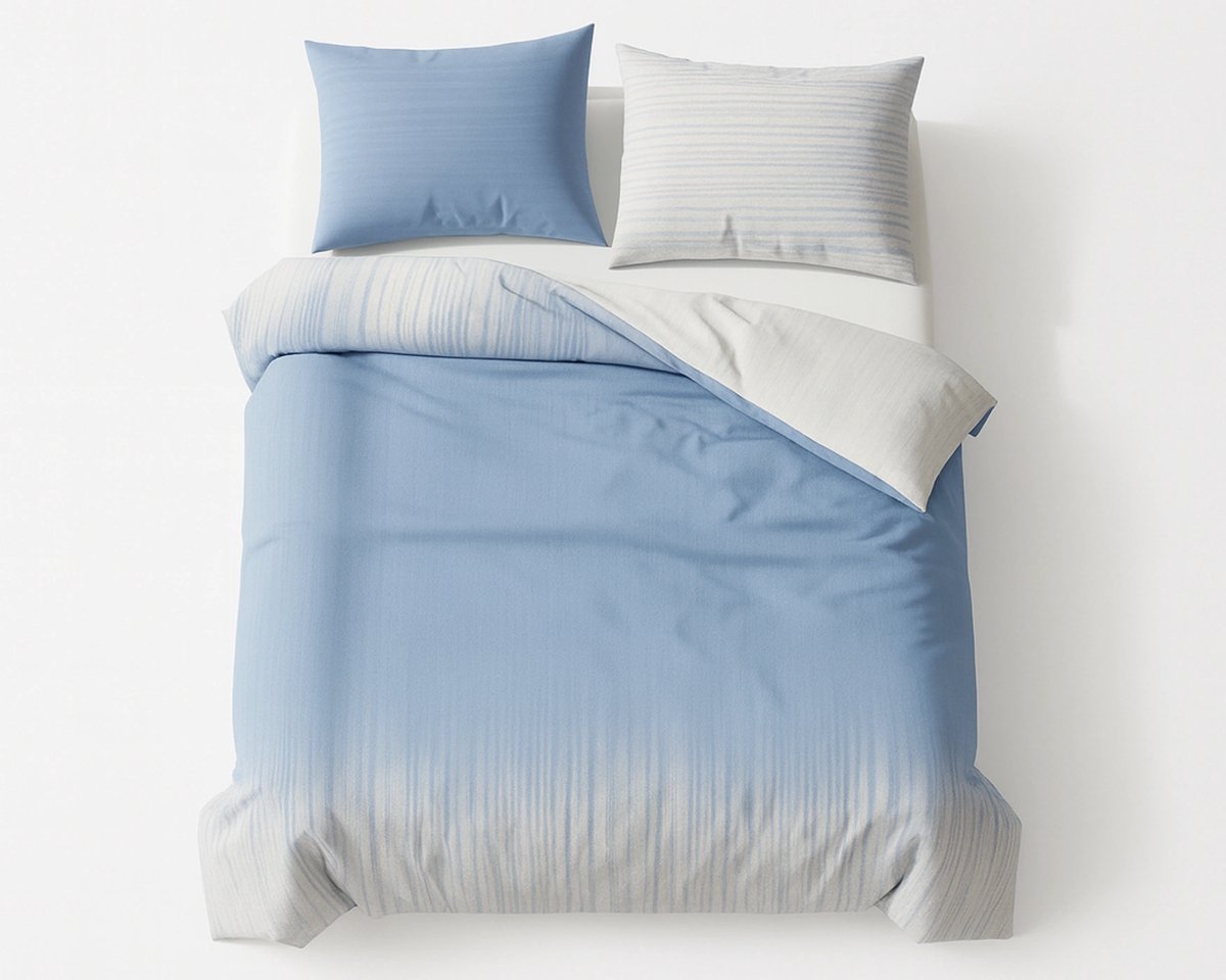 Dekbedovertrek 200x200 - Katoen - Gradient - Blauw/Wit