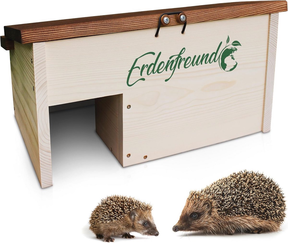 Egelhuis voor egels met labyrint-ingang en weerbestendig dak