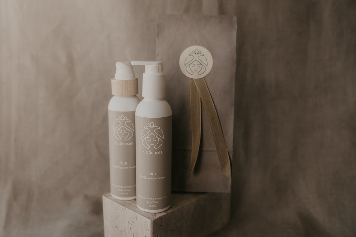 Six Senses - Classis Gift-set Sun - Liefdevol cadeau - Bodywash & bodylotion - Handgemaakt in Nederland