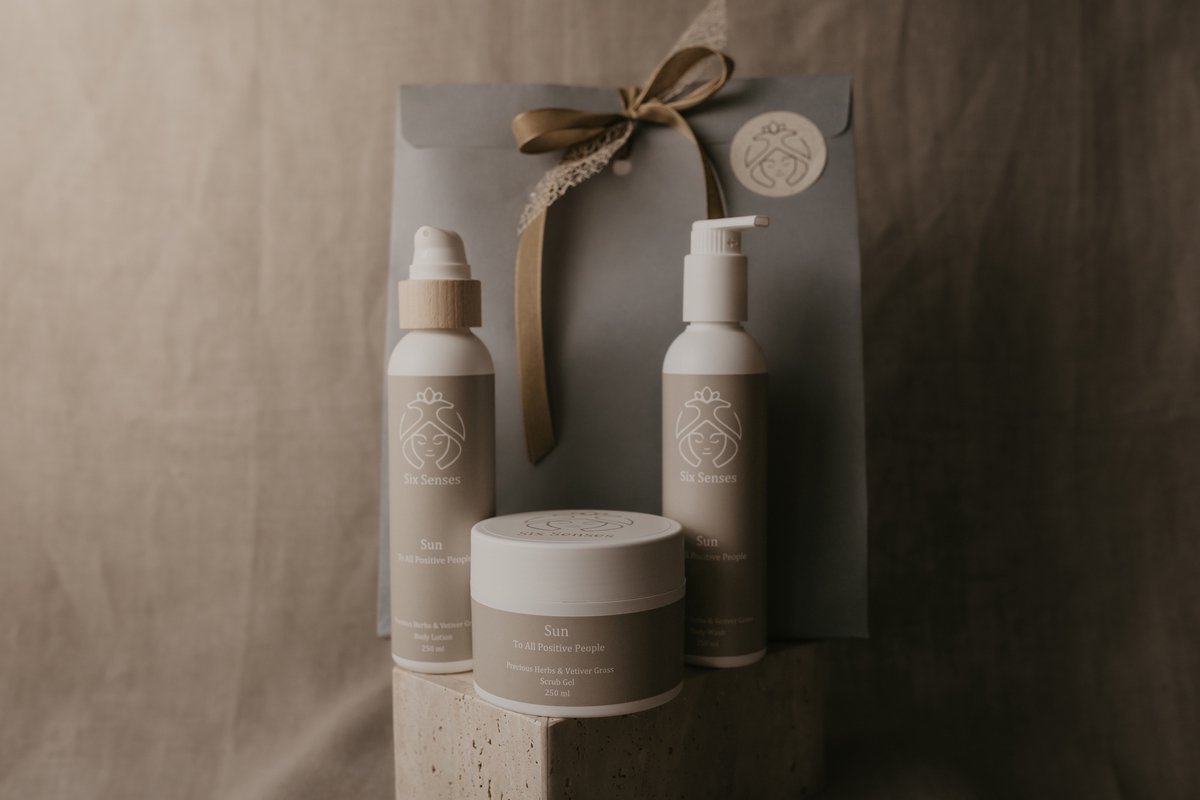 Six Senses - Premium Gift-set Sun - Liefdevol cadeau - Bodywash & bodylotion - Handgemaakt in Nederland