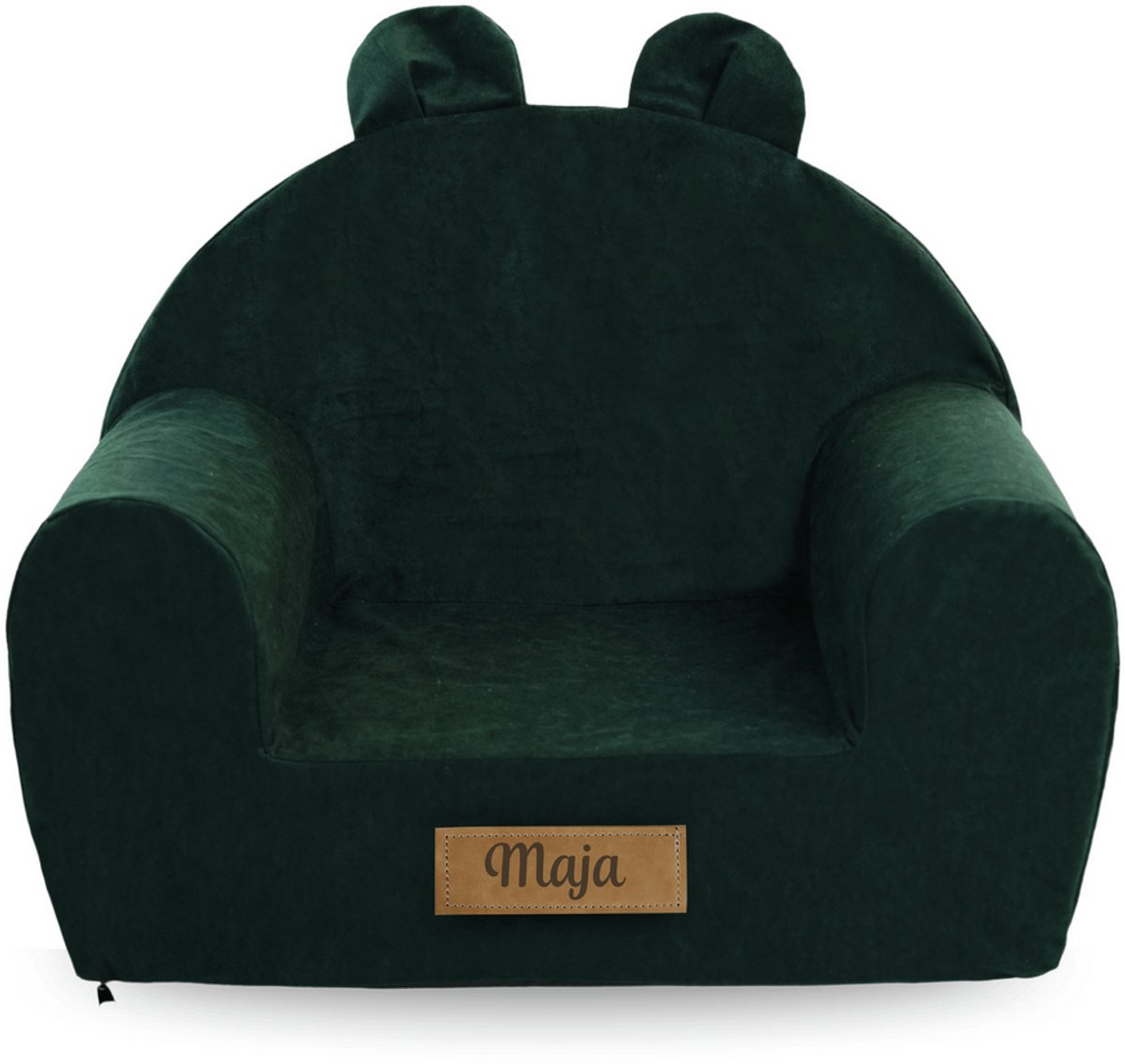 Kinderfauteuil met oren, gepersonaliseerd voor baby’s en peuters 56x33x42 cm, groen