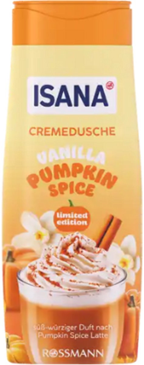 Herfst Winter Douchegel Vanilla Pumpkin Spice - Isana | 1x 300ml - Pumpkin Spice Latte | Crèmedouche - Kerst Douchegel - Limited Edition 2025
