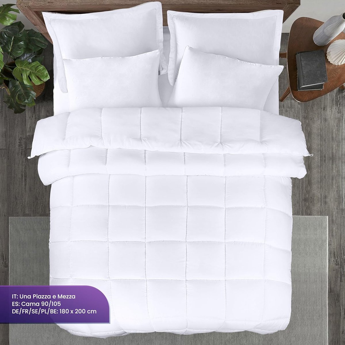 Candala Winter Bedding Dekbed 180x200 cm, Microvezel Dekbed met hoeklabels - Dekbed (Wit)