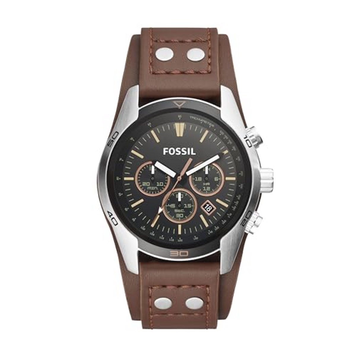 Bruin leren chronograph horloge