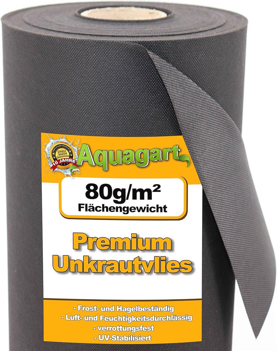 Tuinvlies Onkruidvlies Mulchvlies 72m² - 80gr./m² - 1,8m Breed