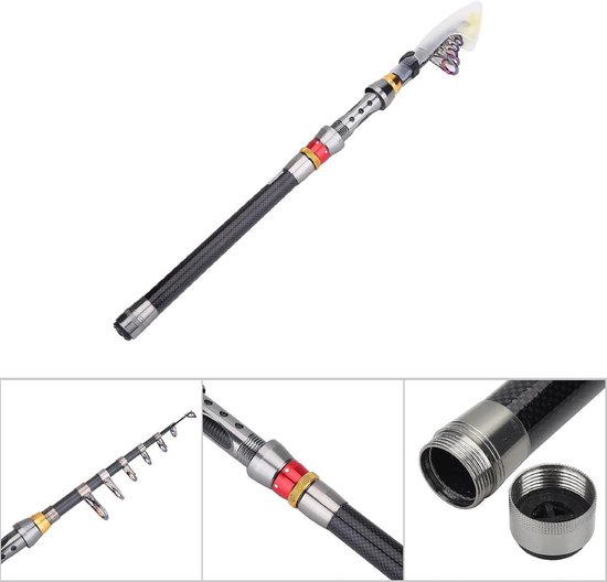 OmGoods - Dailygoody - Telescopische hengel - Carbon hengel - Lichtgewicht en duurzaam - 2,1/2,7/3,0/3,6 m - Voor zout en zoetwater - Ideaal voor vissers en op ... van Omgoods — afbeelding 3
