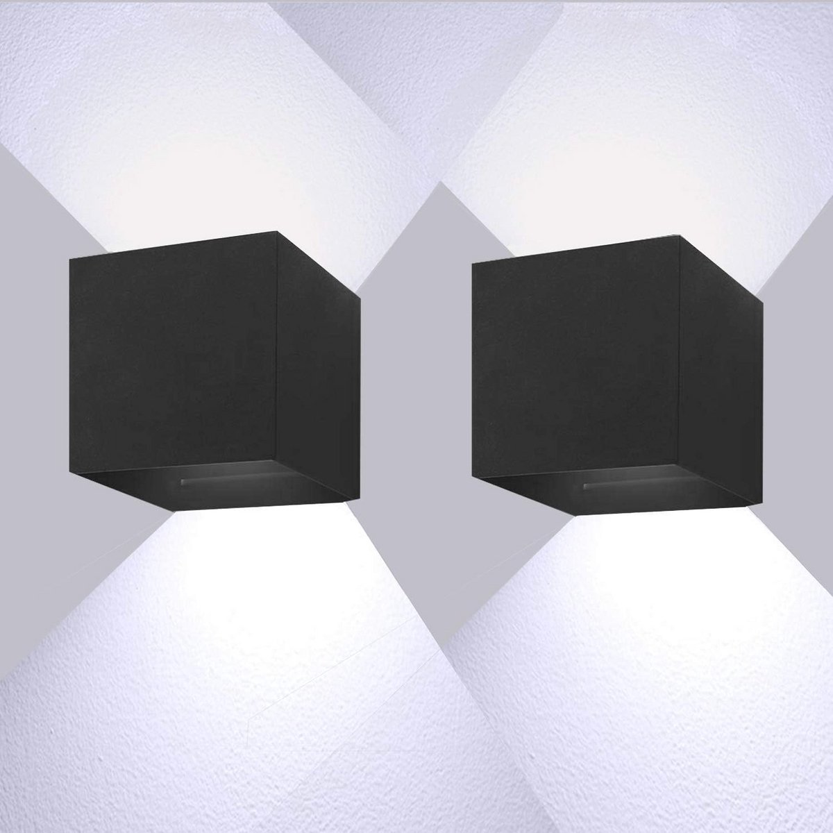 2x 20W LED Wandlampen - Koud Wit - Waterdichte Buitenverlichting