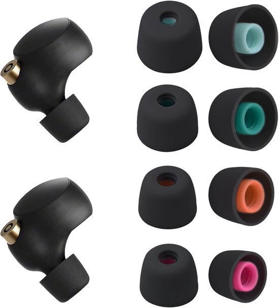 Silicone Vervangende Oordopjes - 4 Pairs van Universele Oordopjes - Perfect voor Zachte Geluidsisolatie In-Ear Hoofdtelefoon Compatibel met WF-1000XM5/1000XM4 - Zwart