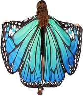 Gigicial Ailes de Papillon Pour Adultes - Costumes d'Halloween Pour Femmes - Polyester Léger Style Châle Et Cape - 1 - Fêtes Et Spectacles Bleu-Vert