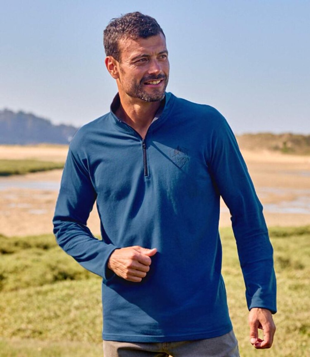 ATLAS FOR MEN - Set van 2 katoenen sweaters met rits - Heren - Verkrijgbaar in grote maten - 4XL