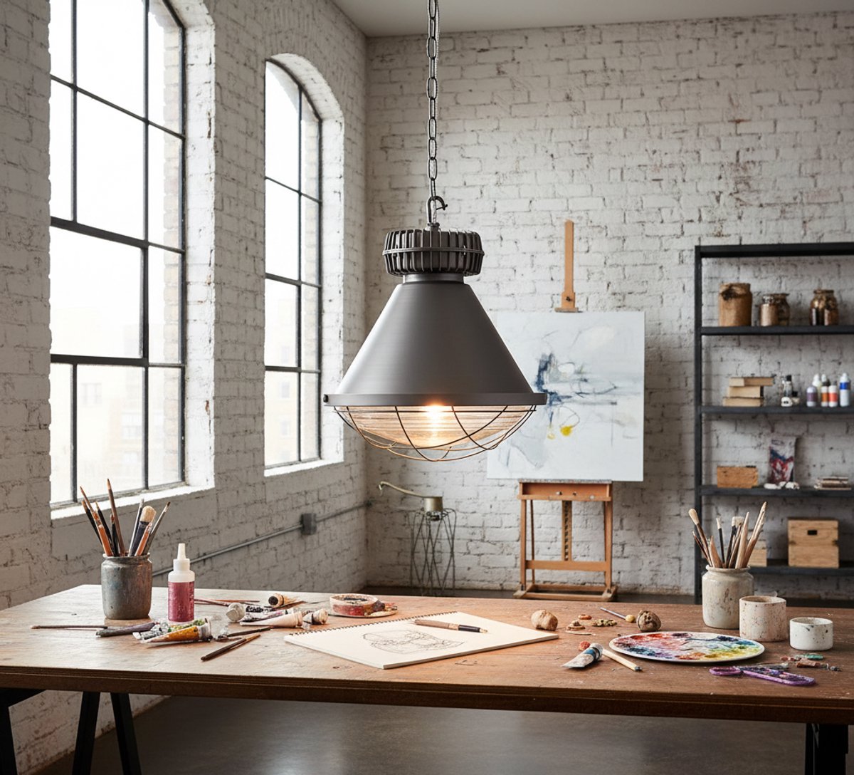 Industriële Hanglamp Fabrikant XXL 50x50x50 cm – Stoere Designlamp van Altameubel
