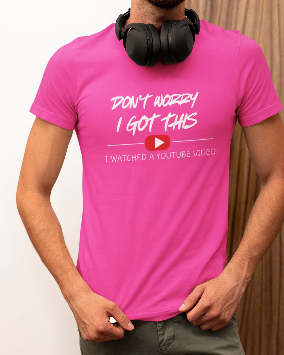 Youtube - T-shirt Roze - Grappig T-shirt - Maat L - Cadeau Mannen - Limited Edition