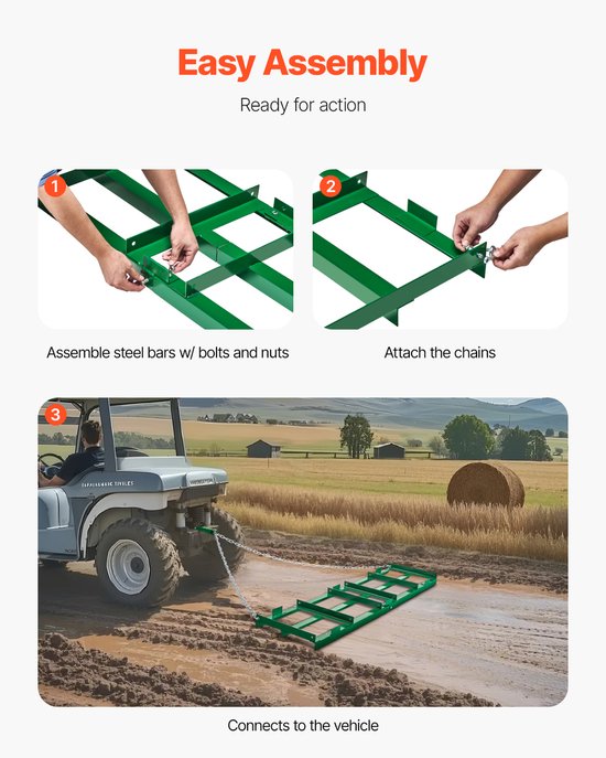 VEVOR Sleepeg Weide eg Weide Sleep Gazon Tractor Veld eg 1830x500mm van VEVOR — afbeelding 3