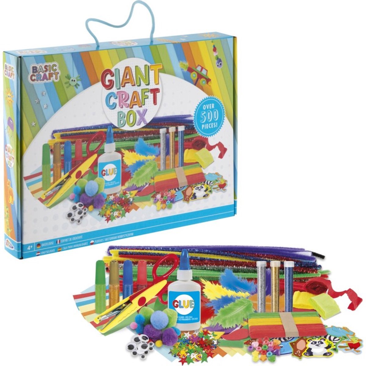 Craft Knutselkoffer set knutselen voor kinderen - 500+ artikelen - in handige opbergkoffer