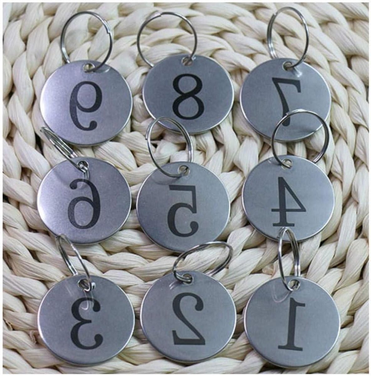 CSGoods - Genummerde Sleutellabels van Roestvrij Staal voor Key Tags met ID-tags (1-25) - 3 cm