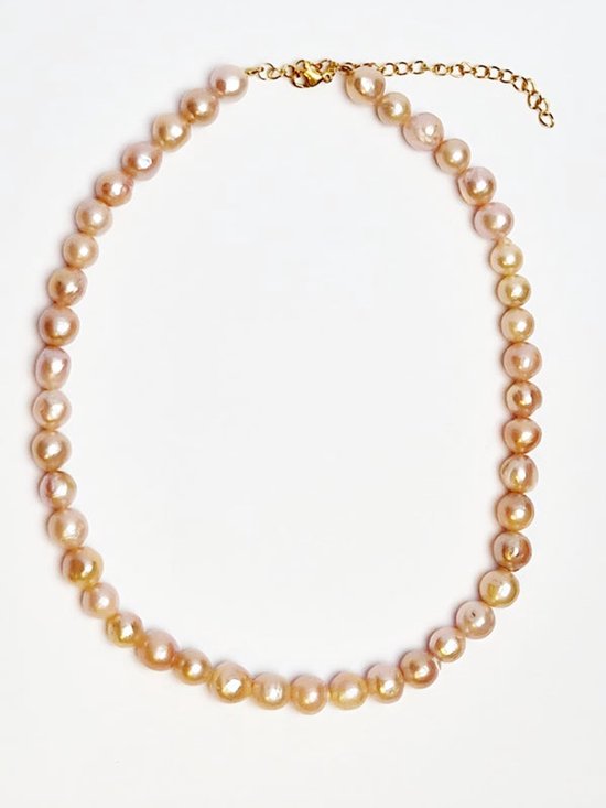 Collier de perles - Perles d'eau douce roses - Choker - Argent sterling 925 - Collier court femme - fait main