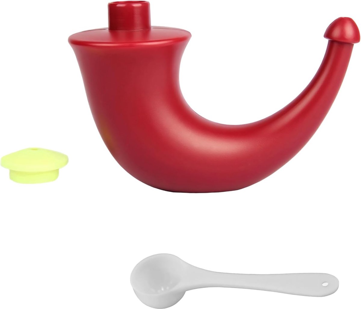 Rhino Horn Neti Red Jar Yoga Pot - Neus - Sinus Irrigatie Systeem - Neusverstopping - Allergieën - Dagelijkse Zorg - Bezorging met 2.5g Zout Lepel