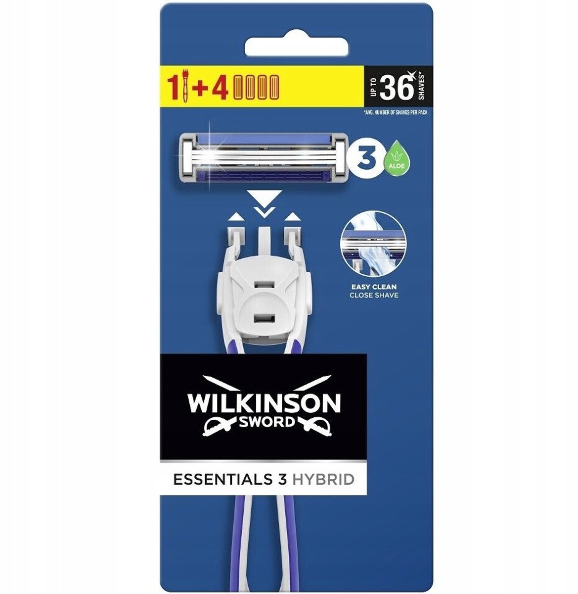 Wilkinson Essentials 3 Hybride Scharenset: Handvat + 4 Mesjes