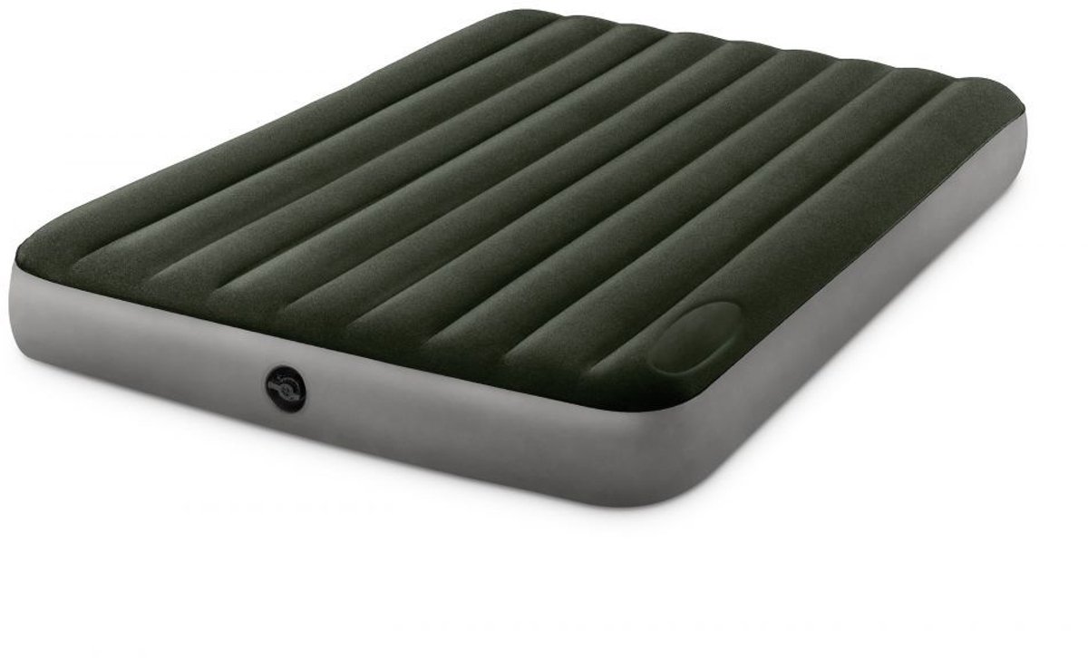 Opblaasbaar dubbel luchtbed 203x152x25cm met voetpomp