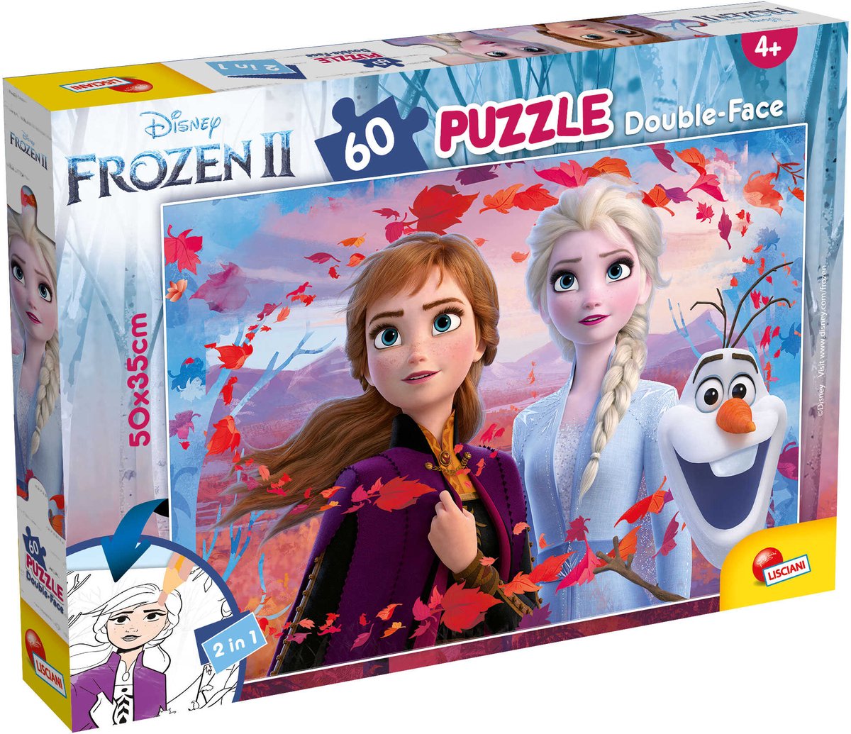 Lisciani - frozen 2 - double face - puzzel - 60 stukjes
