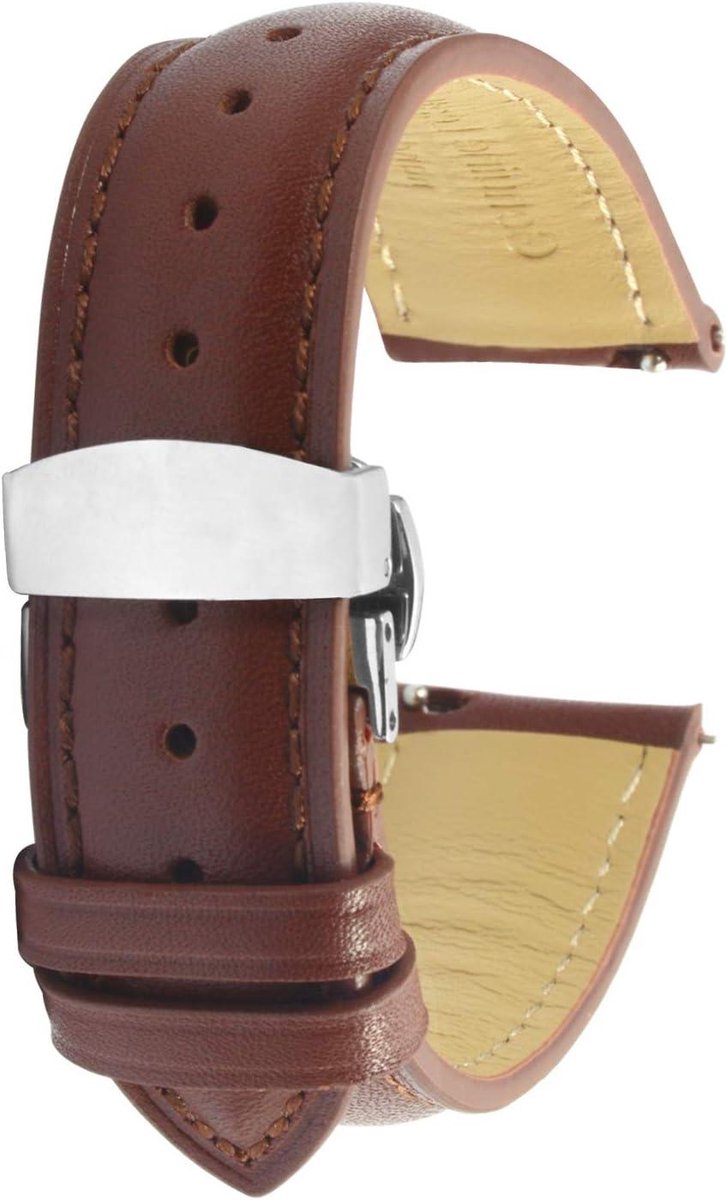 CSGoods - Leren band met snelsluiting voor heren en dames - 20 mm - Vervangingsbanden - 18 mm, 19 mm, 22 mm