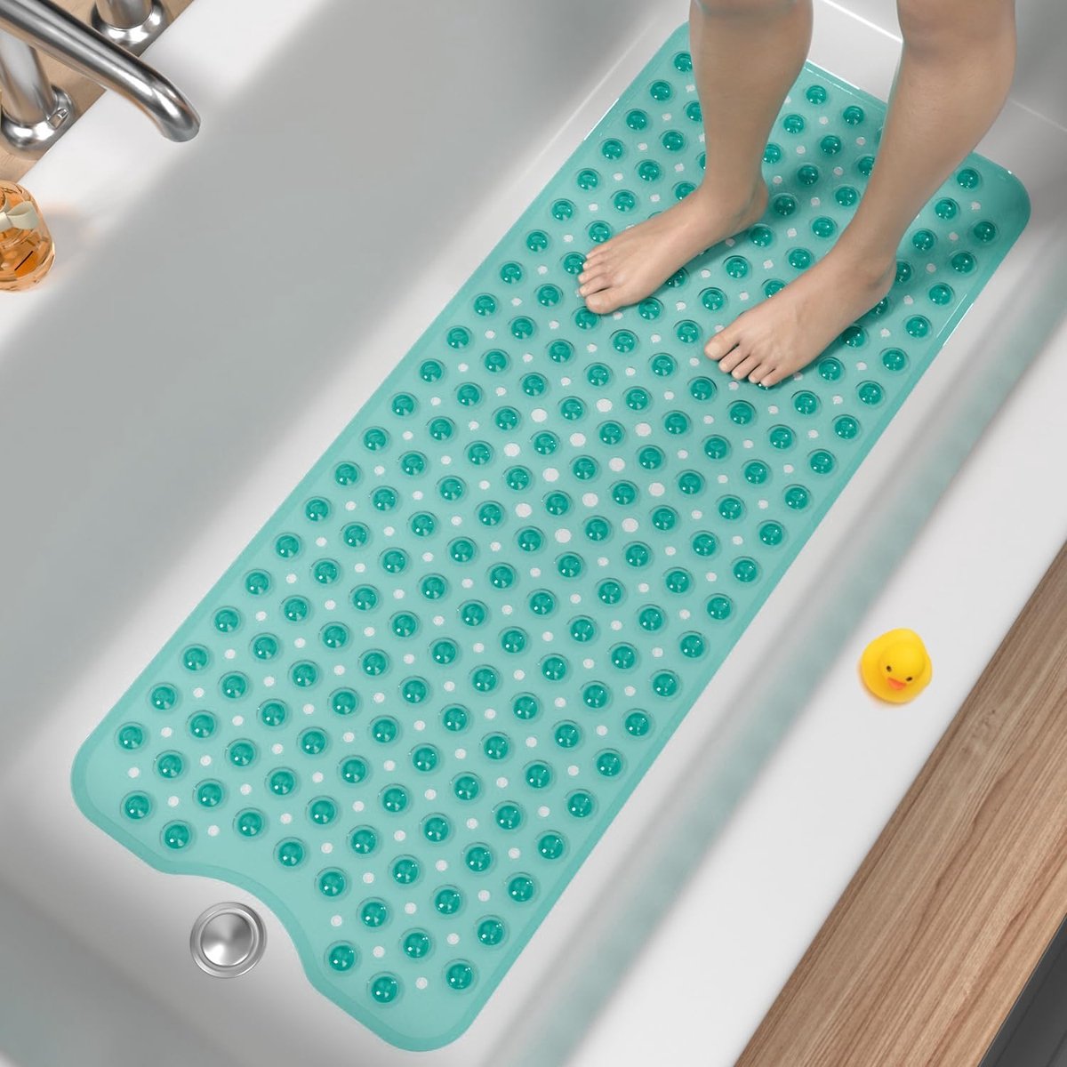 Badmat - 100 x 40 cm (Rechthoekig) - antislip - voor badkuip - machinewasbare - zacht op de voeten - Kleur : groen