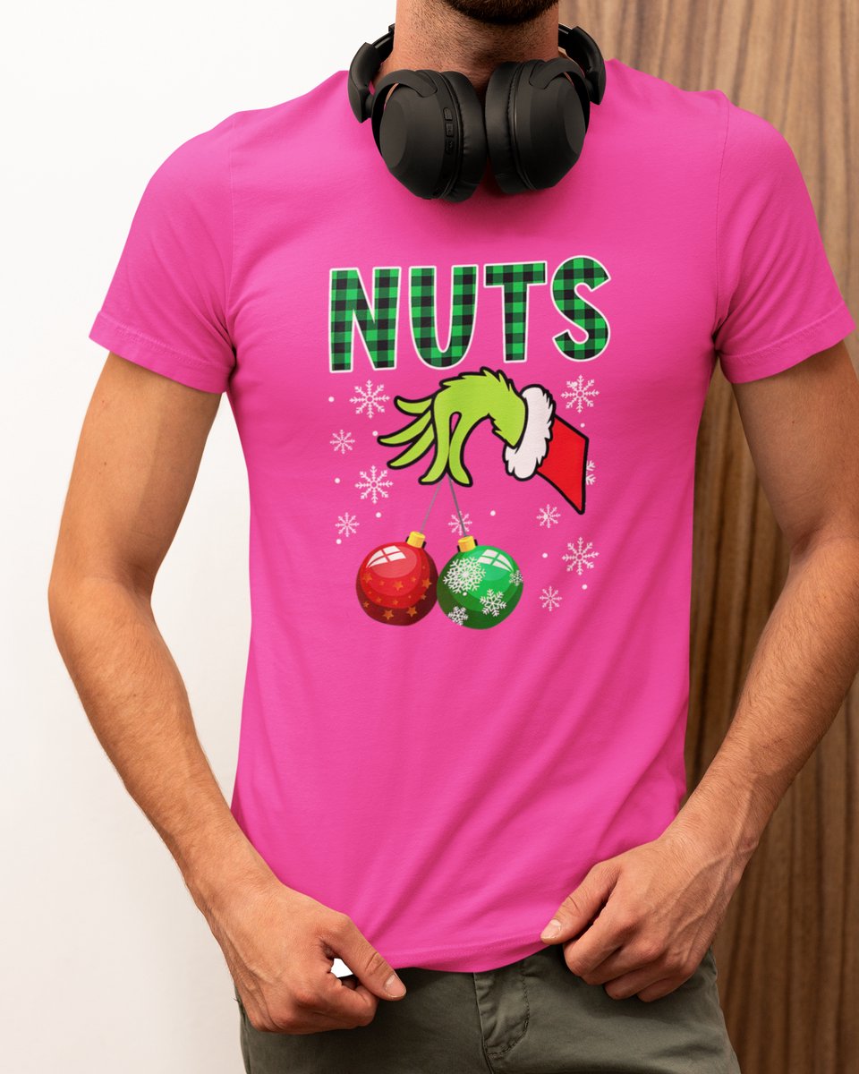 Nuts Kerst - Kerst T-shirt Roze - Grappig T-shirt - Maat L - Kerst Cadeau Mannen - Limited Edition